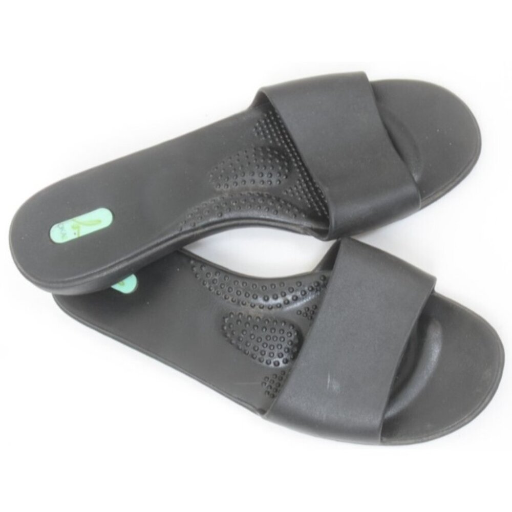 OkaB Grace Black Slide Flat Slip-Onβ Comfort Sandals Size L (10-11) Summer Beach